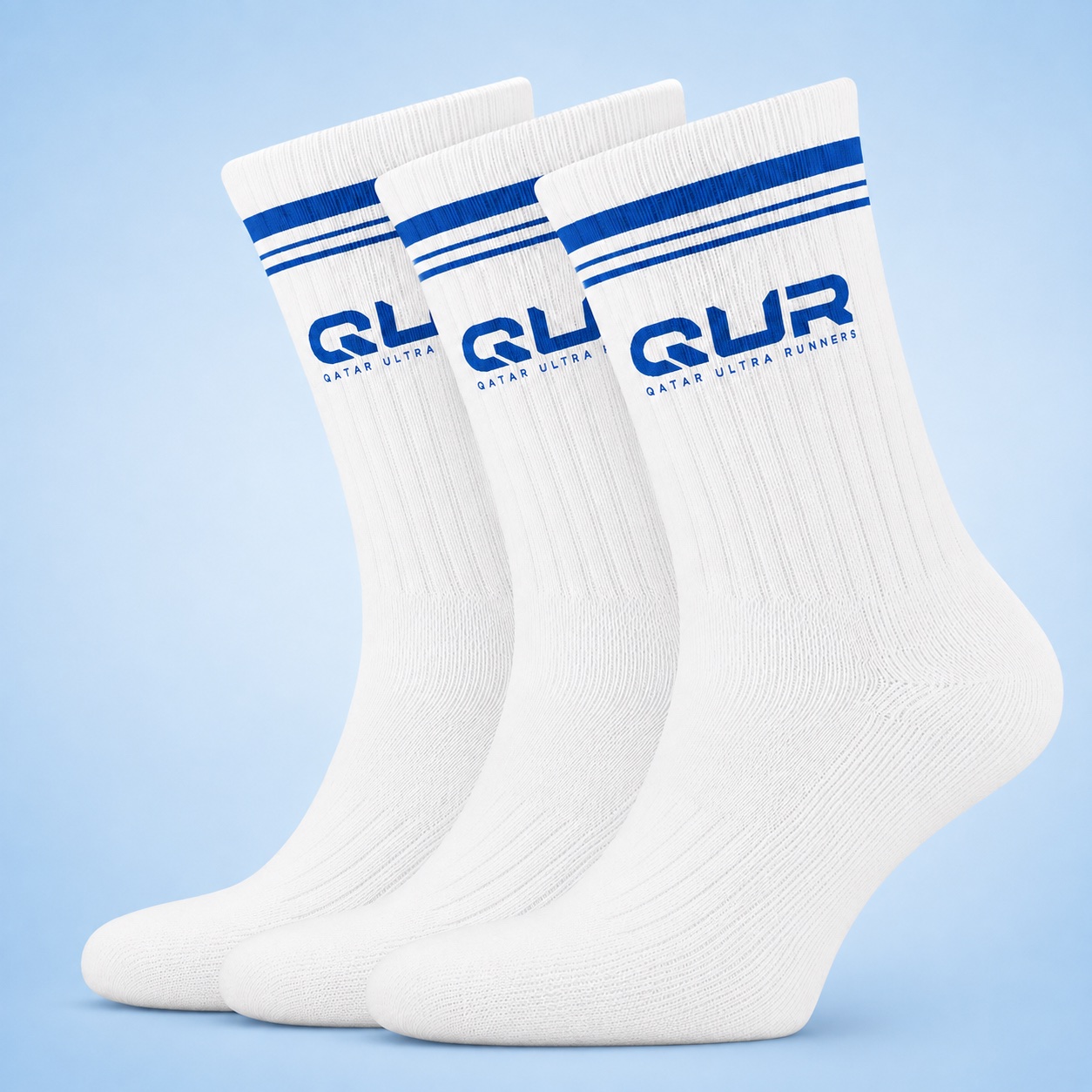 QUR Socks - White/Blue